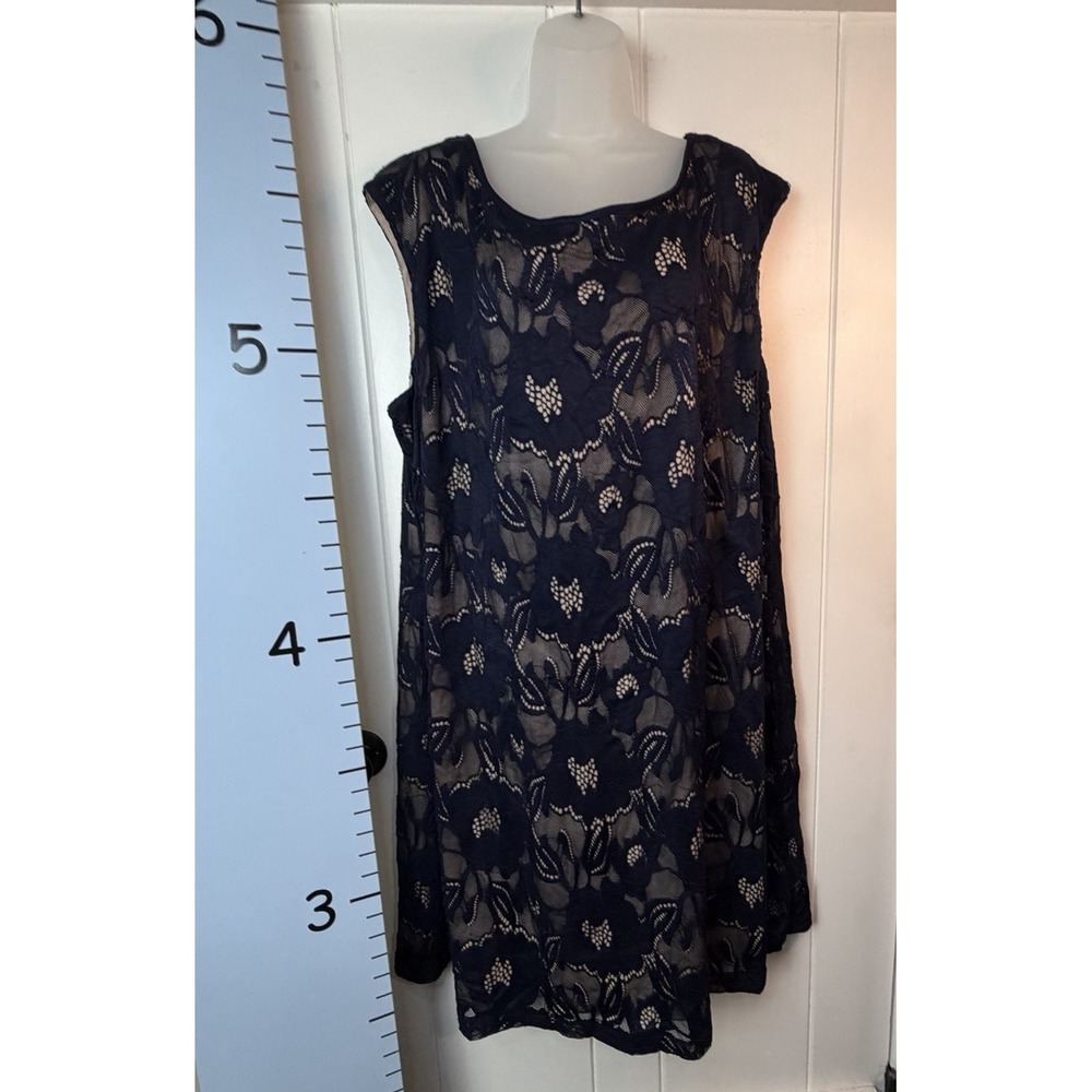 Connected Apparel Gothic Fairy Lace Dark Blue‎ Sheath Pullover Dress 24W